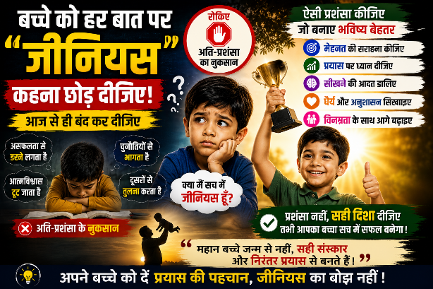 बच्चे को हर बात पर "जीनियस" कहना आज ही बंद कर दीजिए, वरना अनजाने में उसके भविष्य को कमजोर कर सकते हैं
