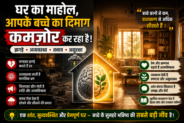 घर के झगड़े, घर की अव्यवस्था और घर का वातावरण... कहीं आप अनजाने में अपने बच्चे का मस्तिष्क तो कमजोर नहीं कर रहे?