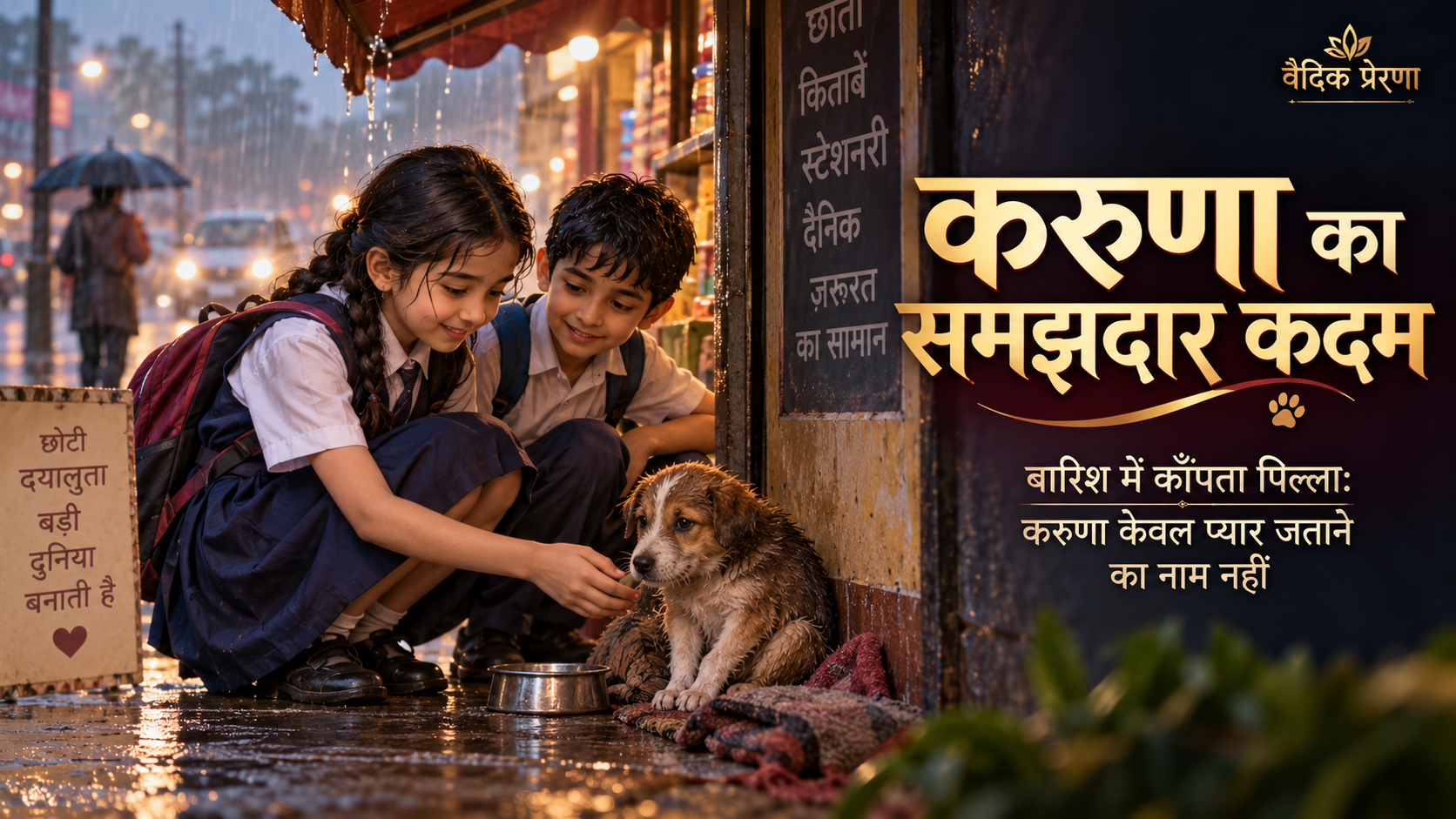 बारिश में काँपता पिल्ला: करुणा केवल प्यार जताने का नाम नहीं