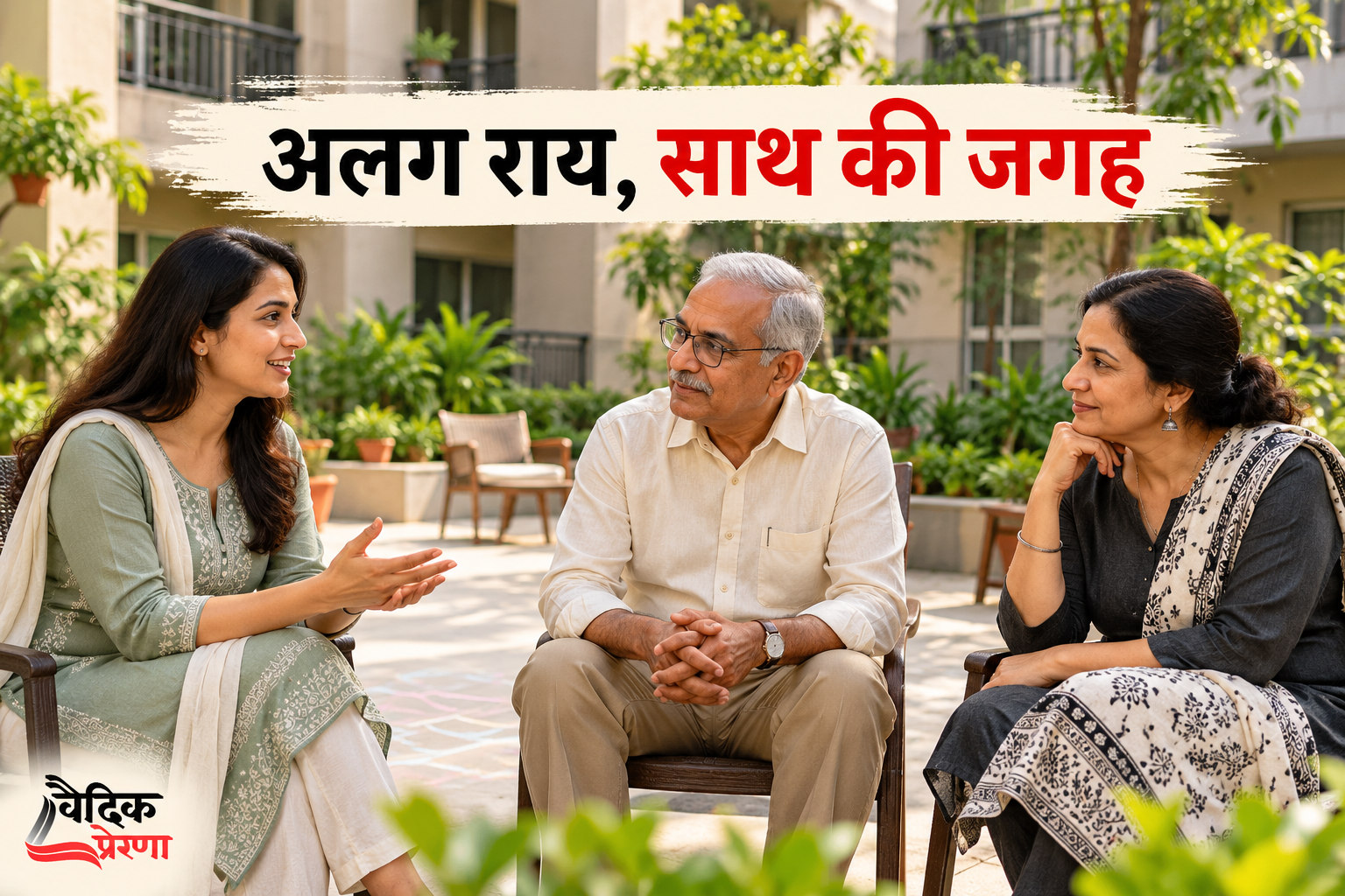अलग राय, एक साथ: आँगन की चॉक वाली रेखा