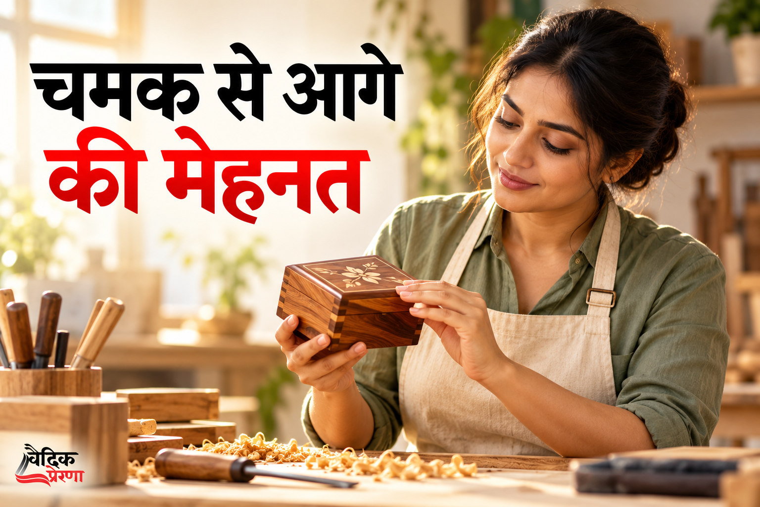 कौशल की शांत मेहनत: आभा के लकड़ी वाले डिब्बे