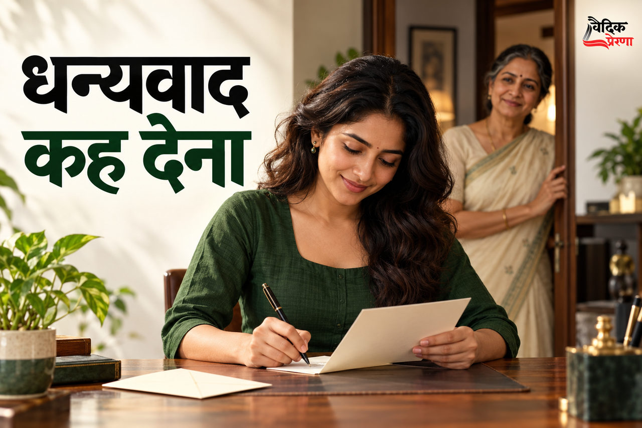 मौसी की मेज पर छोटा लिफाफा: तृषा ने धन्यवाद लिखा