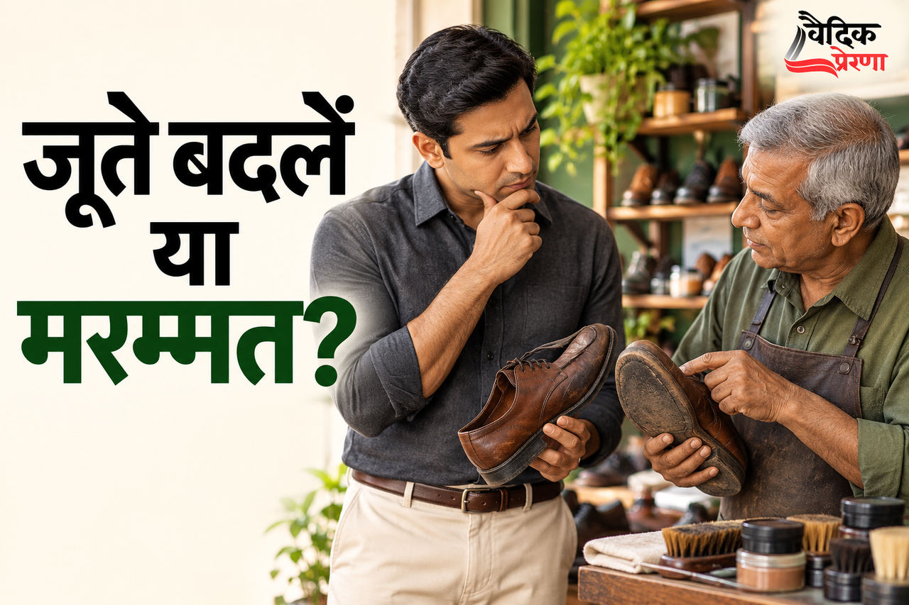 भूरे जूतों की खुली सिलाई: निखिल ने बदलने से पहले पूछा