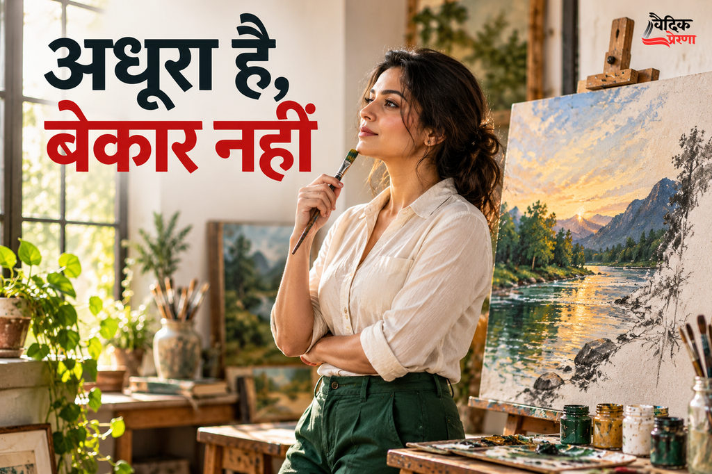 कैनवास पर बचा आकाश: संध्या ने अधूरे चित्र को फिर देखा