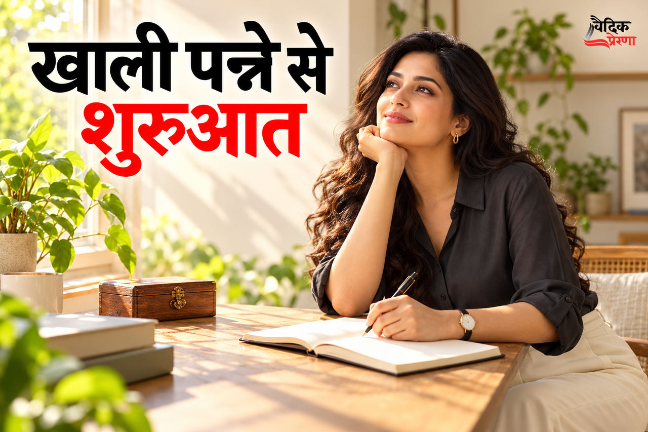 नई डायरी में धूल वाला डिब्बा: अदिति ने पहला मसौदा लिखना शुरू किया